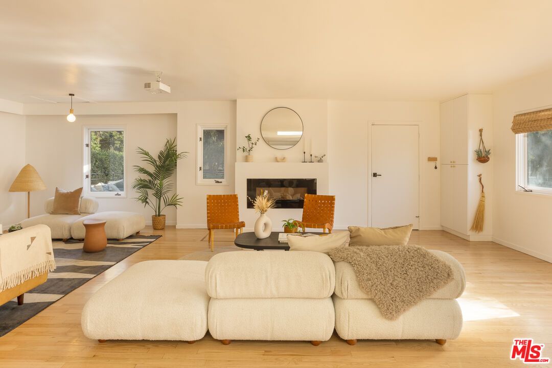 Fireplace, Interior, Living room, Pendant Lights, Wood Texture Flooring