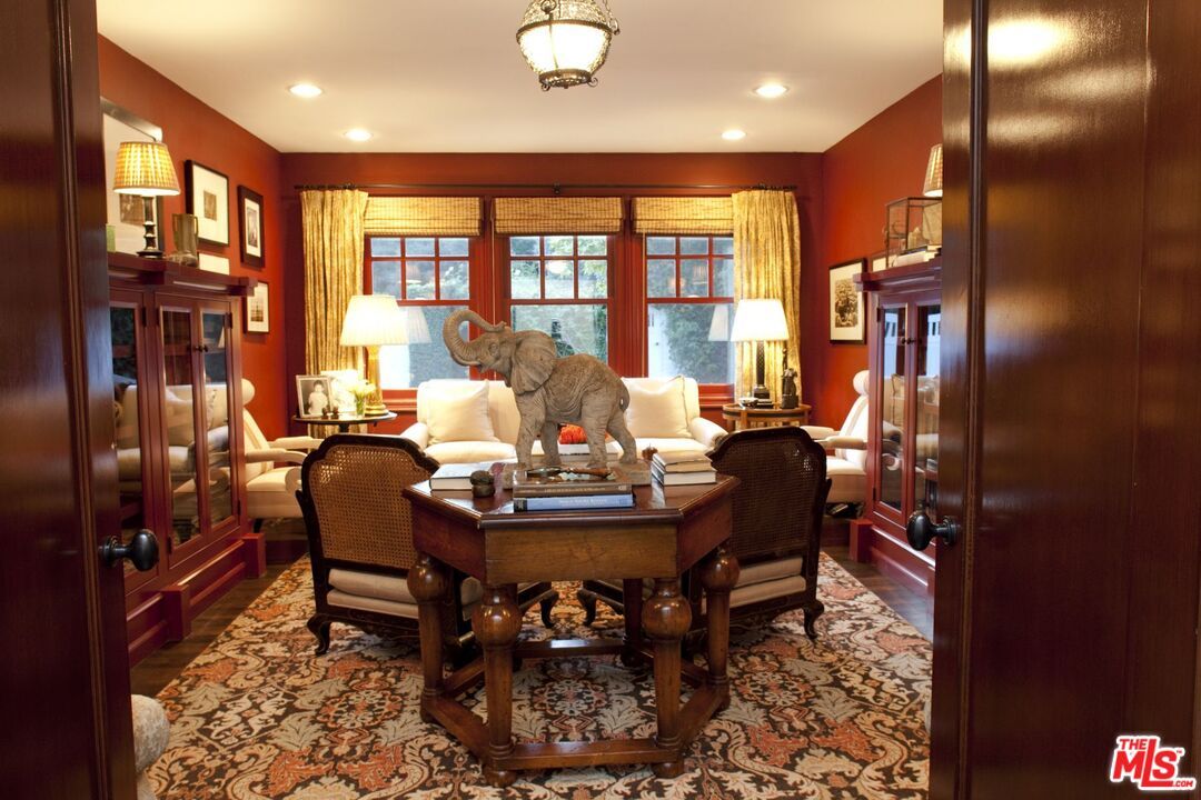 Home Office, Interior, Living room, Recessed Lighting, Wood Texture Flooring