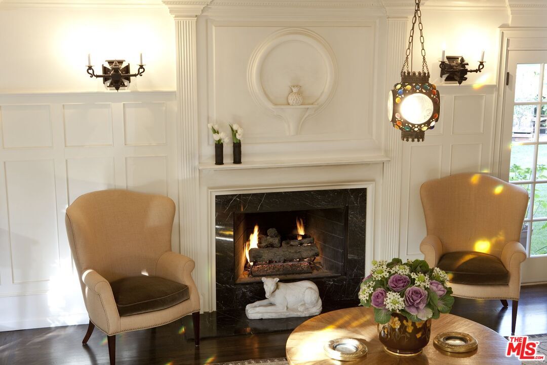 Fireplace, Interior, Pendant Lights, Wood Texture Flooring