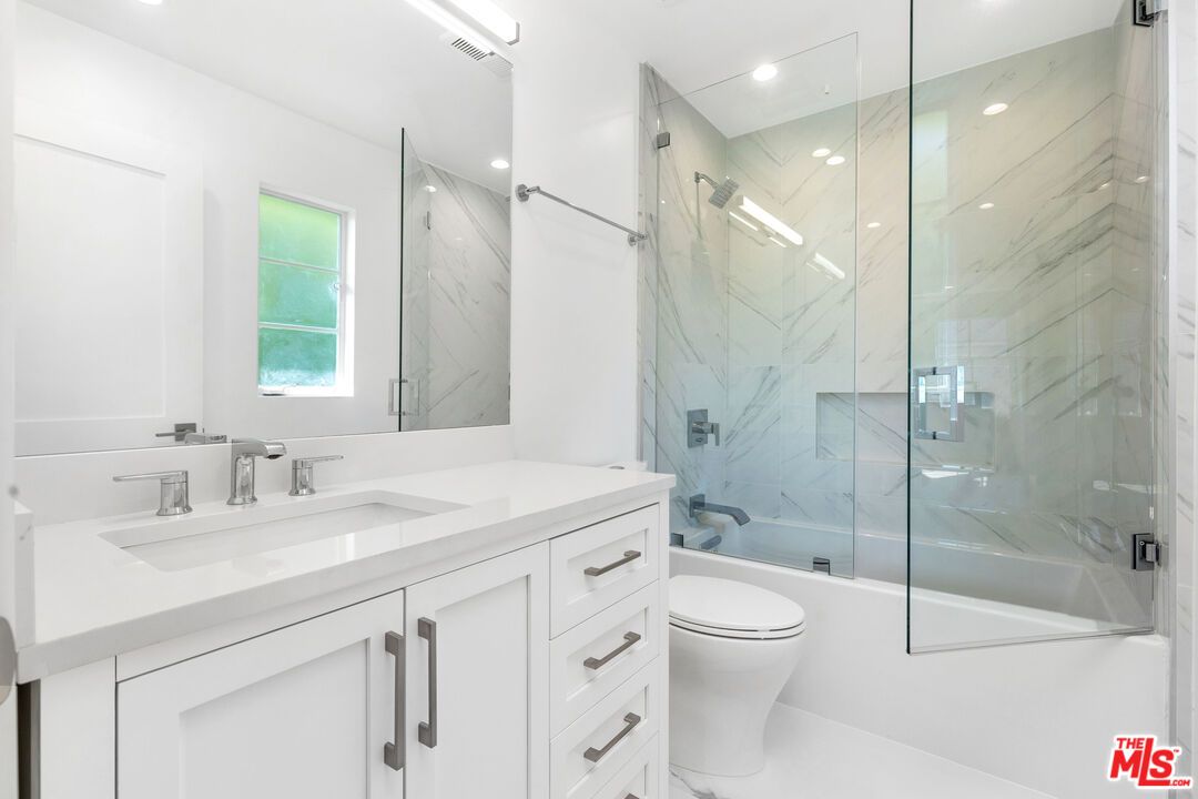 Bathroom, Glass Shower, Interior, Marble Walls, Recessed Lighting