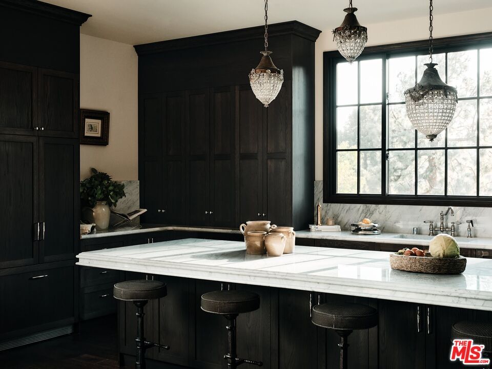 Interior, Kitchen, Pendant Lights, Wood Texture Flooring