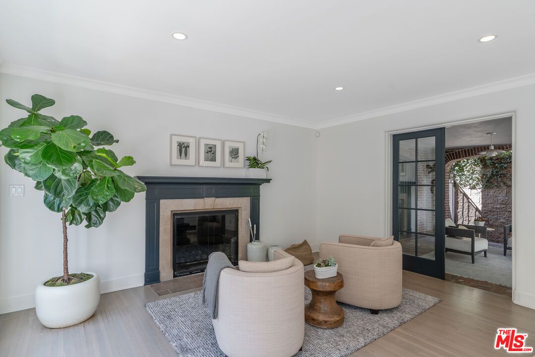 Fireplace, Interior, Recessed Lighting, Wood Texture Flooring