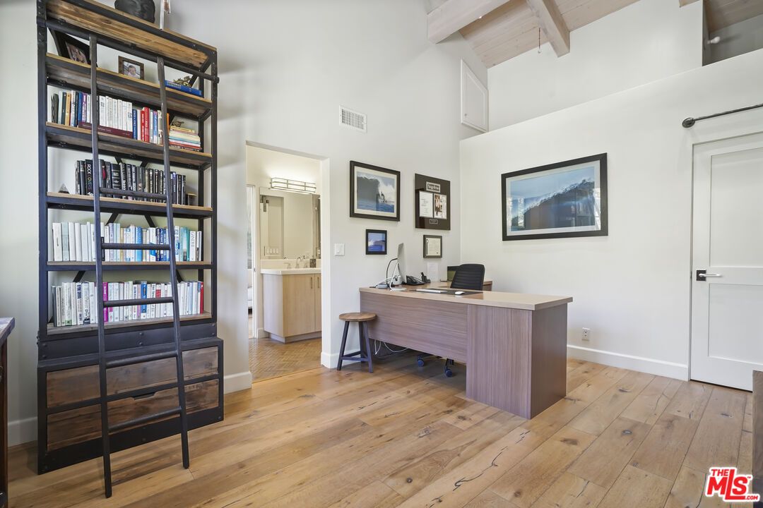 Home Office, Interior, Wooden Beams, Wood Texture Flooring