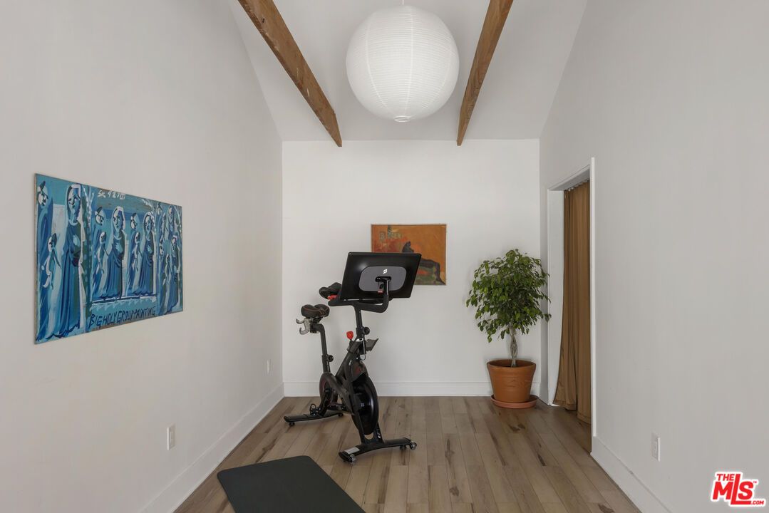 Fitness Equipment, Interior, Wooden Beams, Wood Texture Flooring