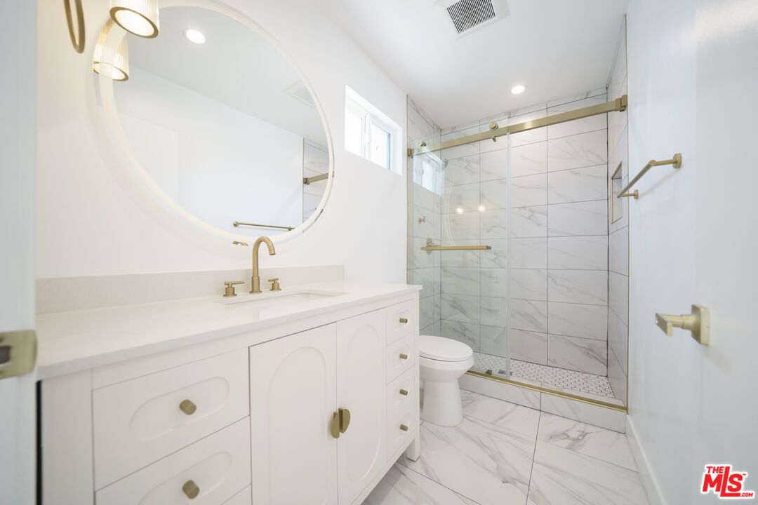 Bathroom, Glass Shower, Interior, Marble, Marble Walls, Recessed Lighting