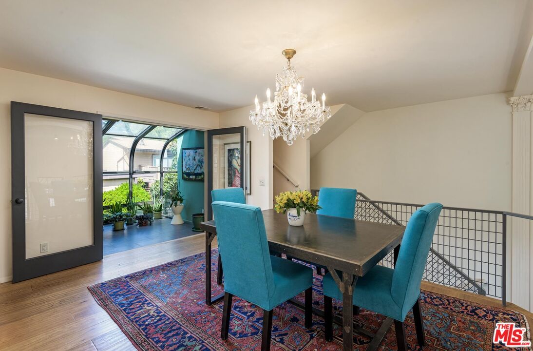 Chandelier, Dining room, Interior, Wood Texture Flooring
