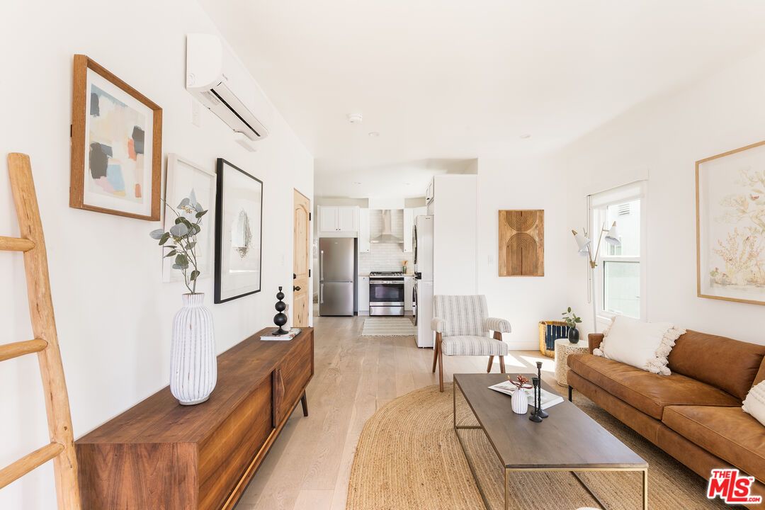 Interior, Kitchen, Living room, Recessed Lighting, Stainless Steel Appliances, Wood Texture Flooring