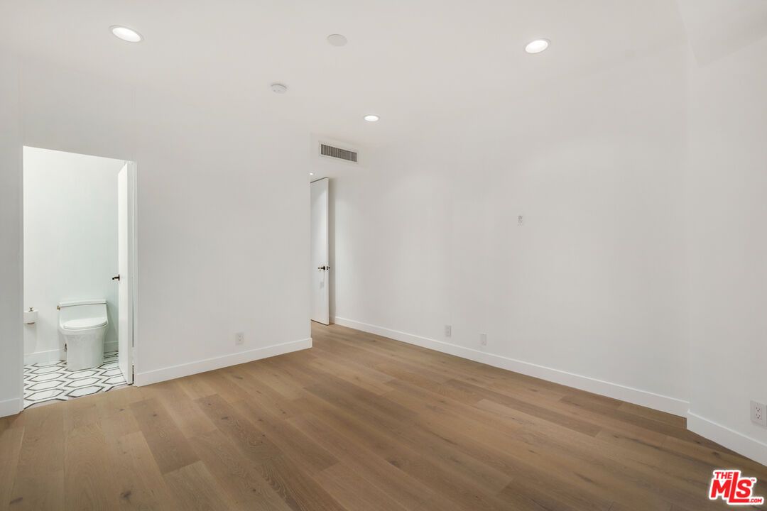 Bathroom, Empty room, Interior, Recessed Lighting, Wood Texture Flooring