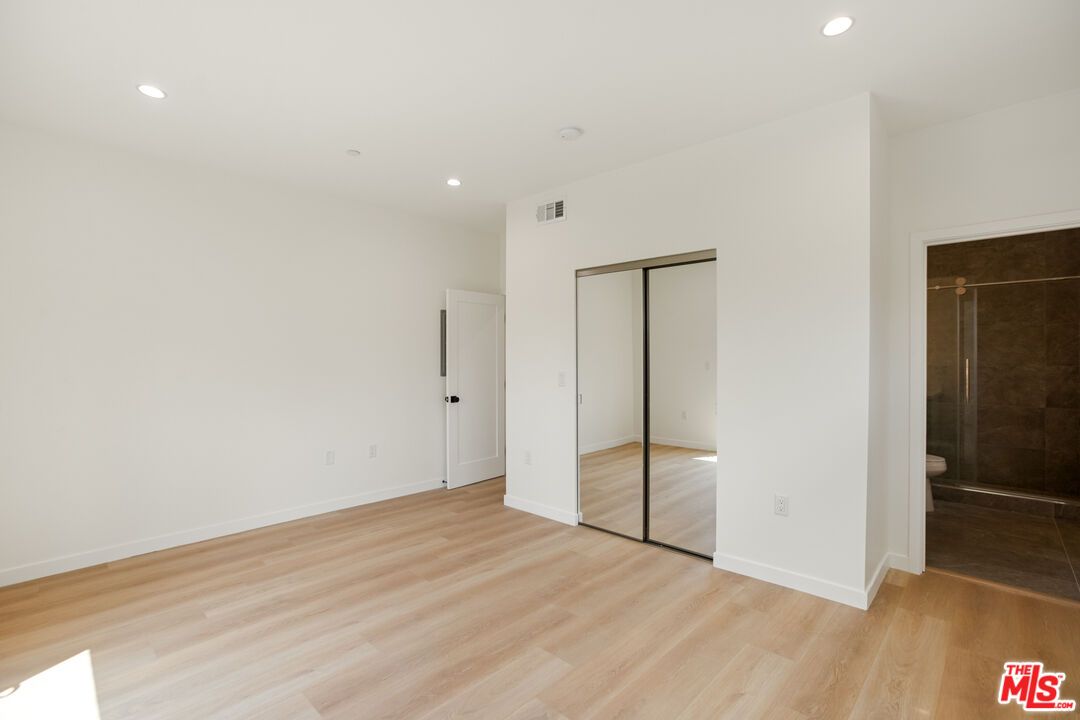 Bathroom, Empty room, Interior, Recessed Lighting, Wood Texture Flooring