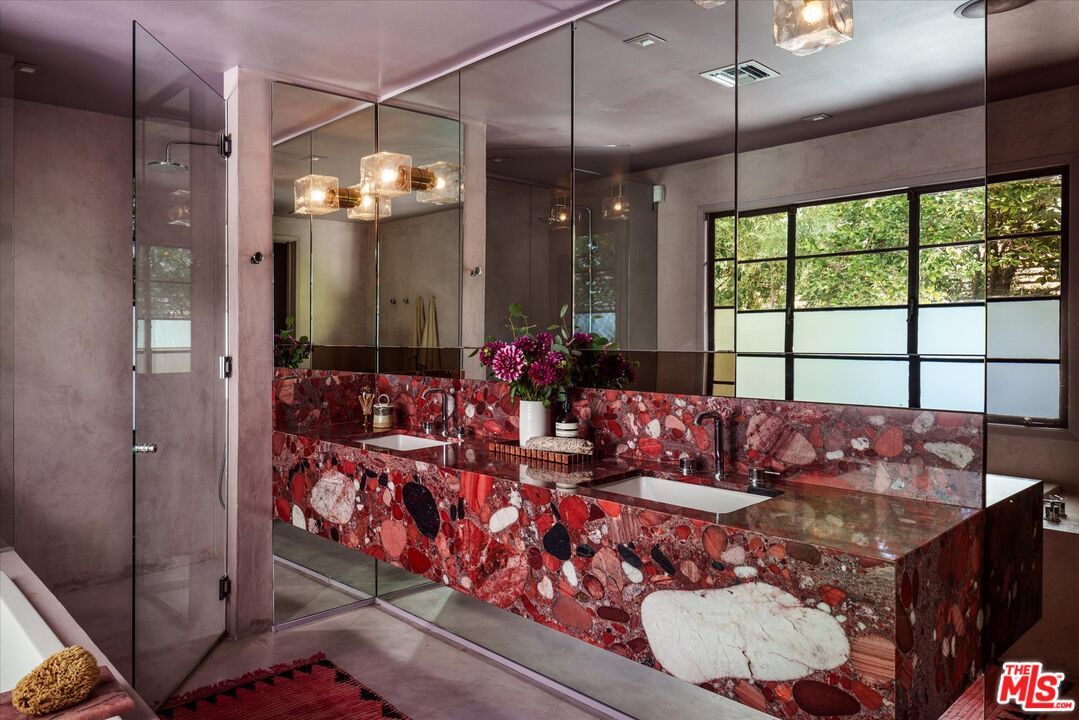 Bathroom, Glass Shower, Interior, Pendant Lights