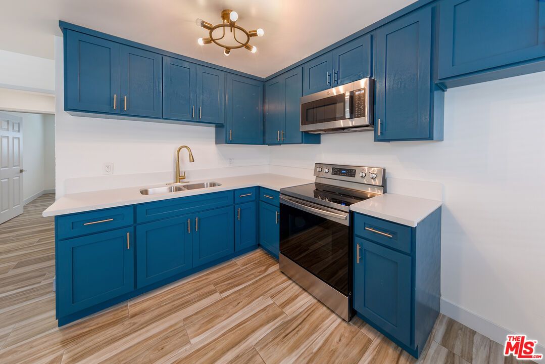 Interior, Kitchen, Stainless Steel Appliances, Wood Texture Flooring