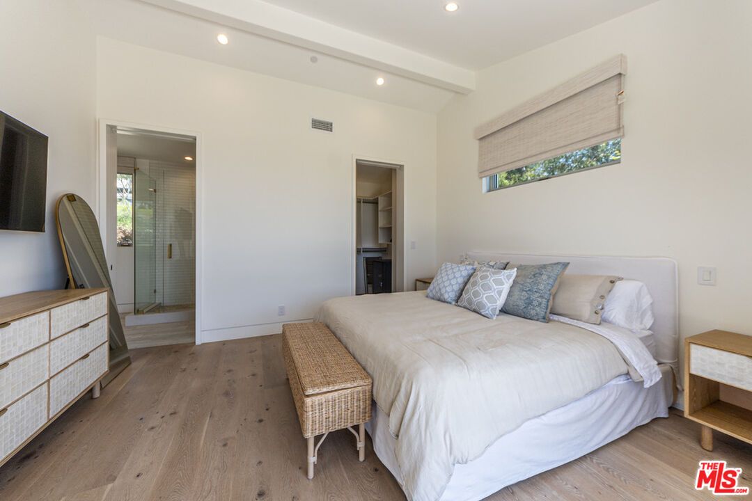 Bathroom, Bedroom, Glass Shower, Interior, Recessed Lighting, Wood Texture Flooring