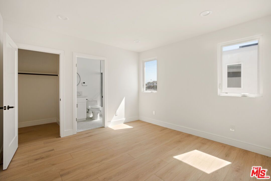 Bathroom, Empty room, Interior, Recessed Lighting, Wood Texture Flooring