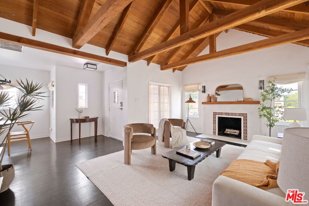 Fireplace, Interior, Living room, Wooden Beams, Wooden Ceilings, Wood Texture Flooring