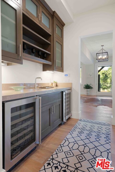 Interior, Kitchen, Pendant Lights, Stainless Steel Appliances, Wood Texture Flooring