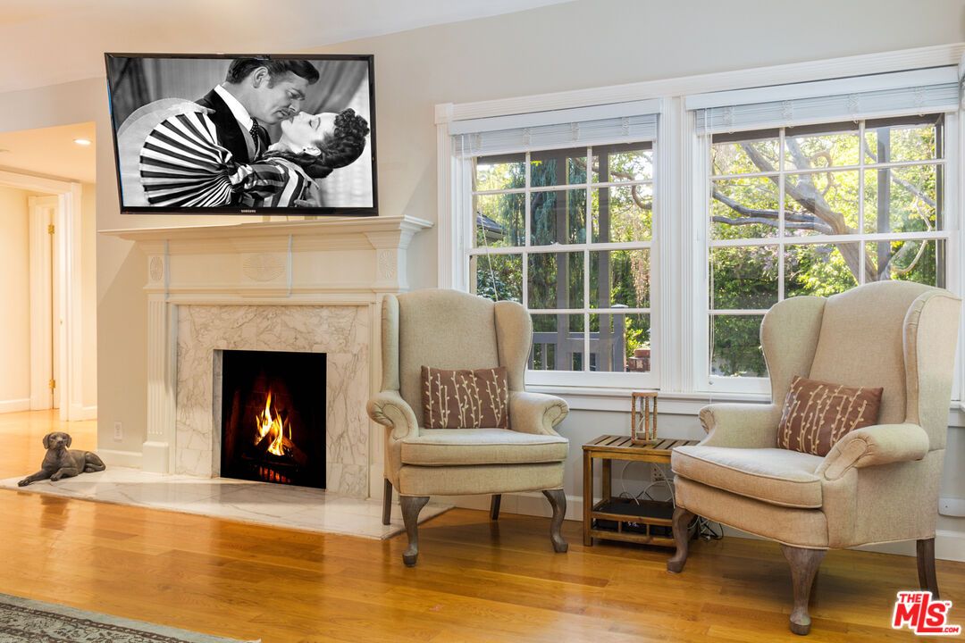 Fireplace, Interior, Recessed Lighting, Wood Texture Flooring