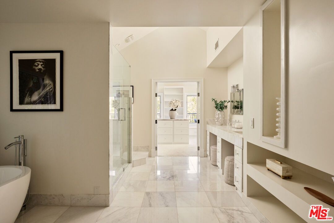 Bathroom, Dual Sink Vanities, Free Standing Baths, Glass Shower, Interior, Marble
