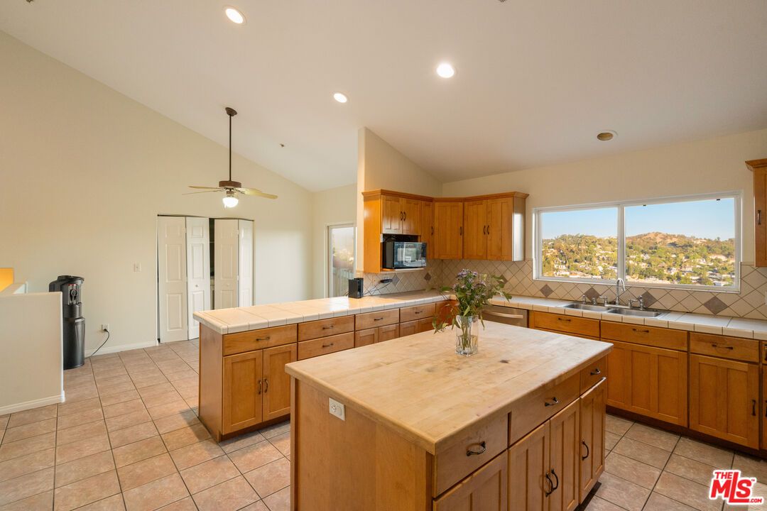 Interior, Kitchen, Recessed Lighting, Tile Countertops