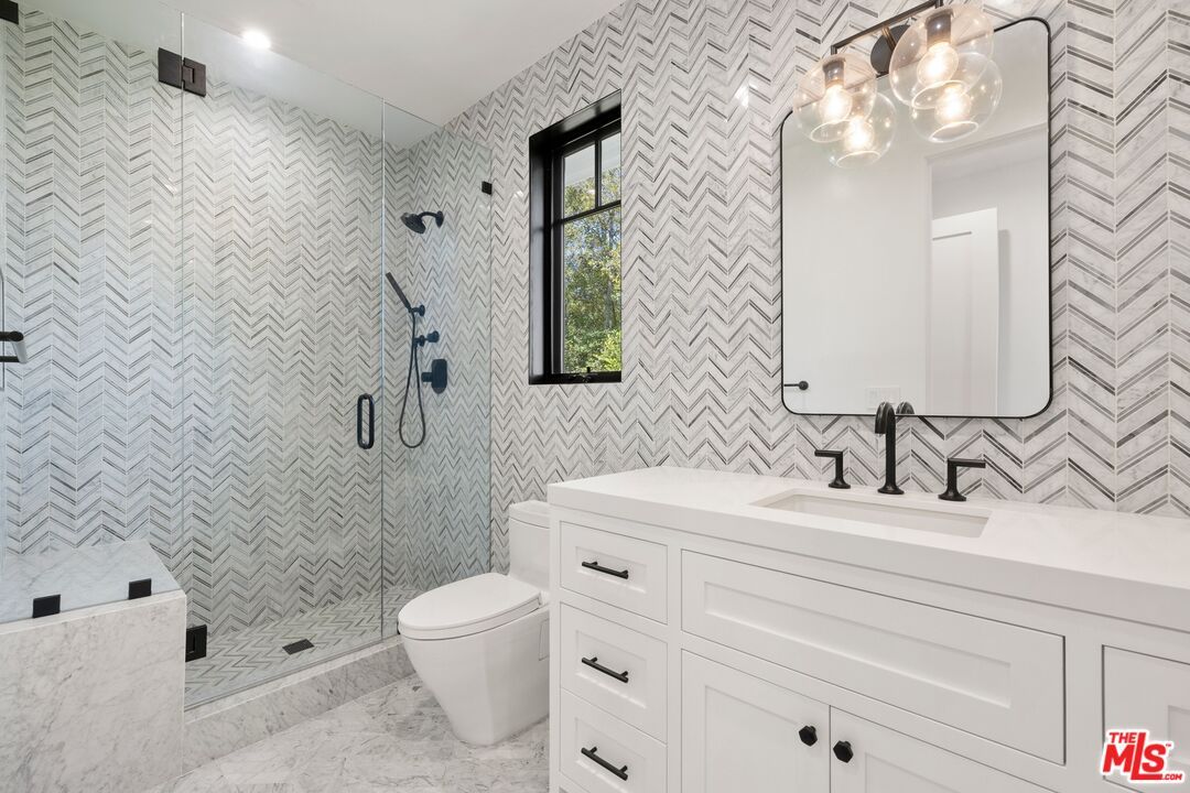 Bathroom, Glass Shower, Interior, Marble, Recessed Lighting