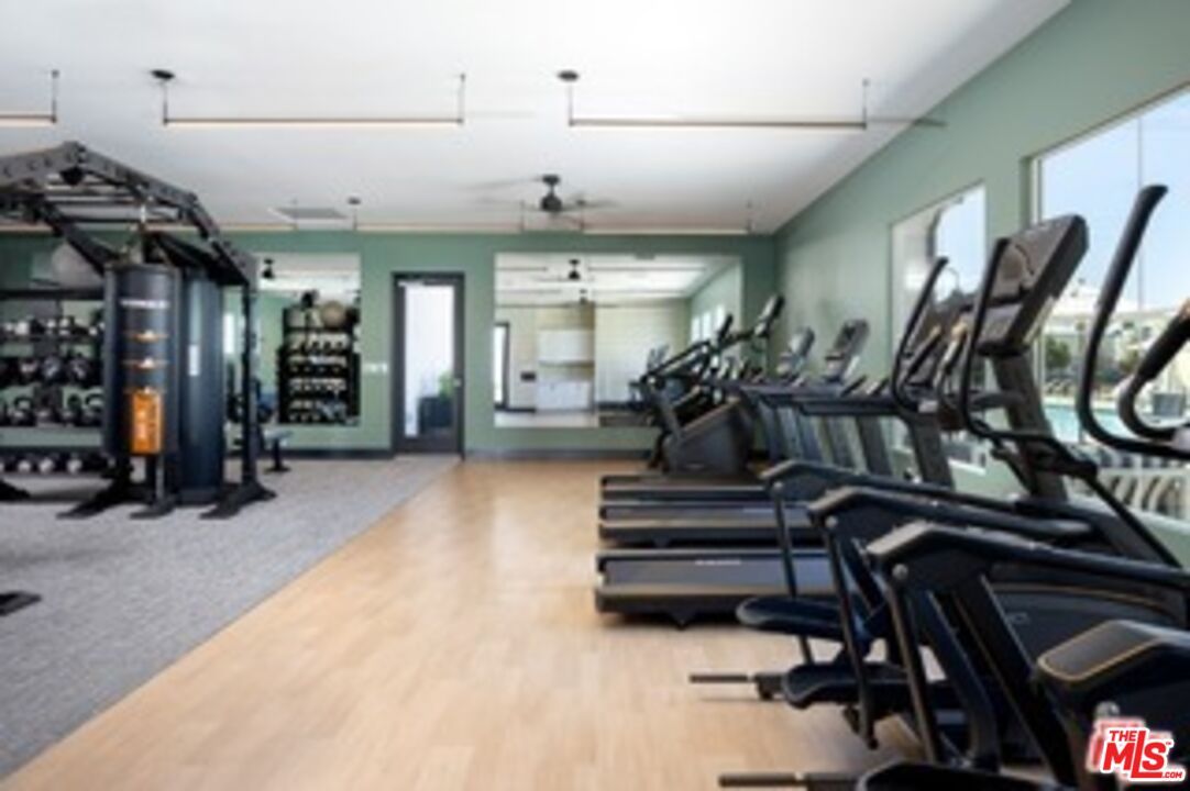 Fitness Equipment, Gym, Interior, Wood Texture Flooring