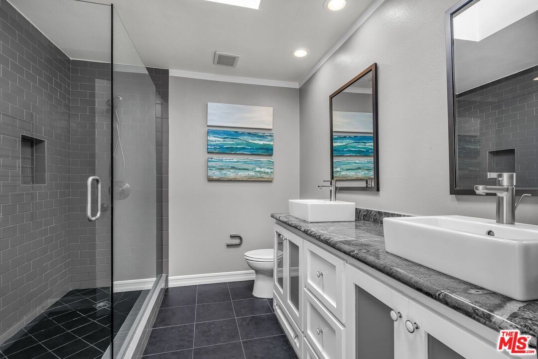 Bathroom, Dual Sink Vanities, Glass Shower, Interior, Recessed Lighting, Water