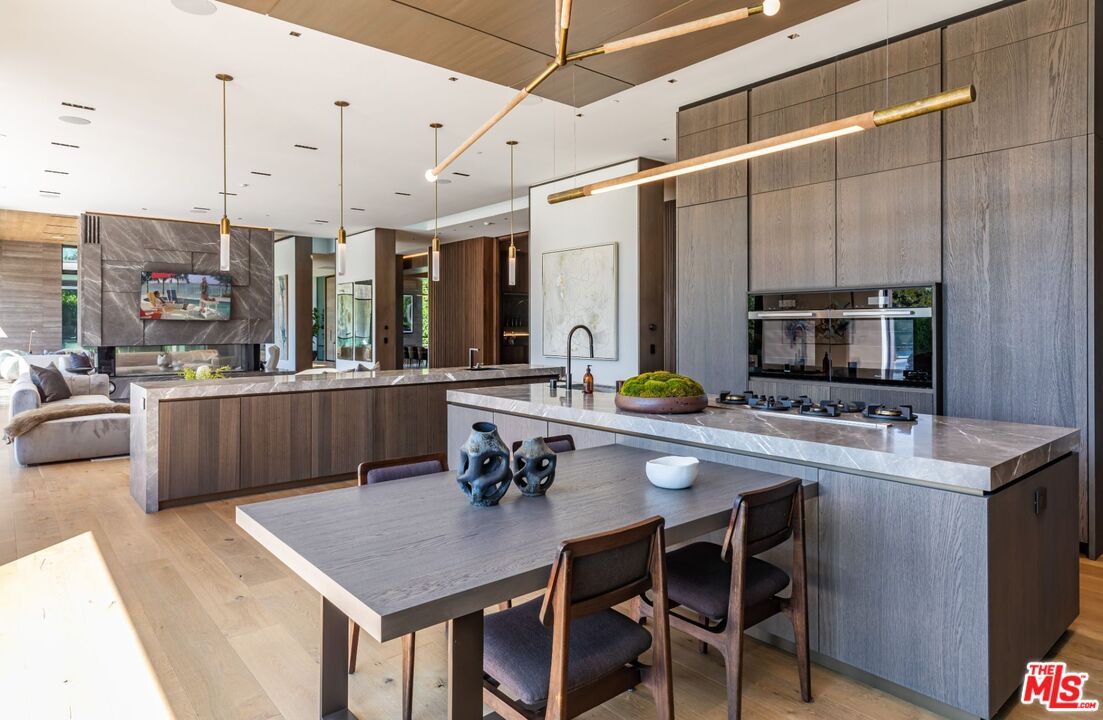 Interior, Kitchen, Living room, Pendant Lights, Recessed Lighting, Stainless Steel Appliances, Wood Texture Flooring