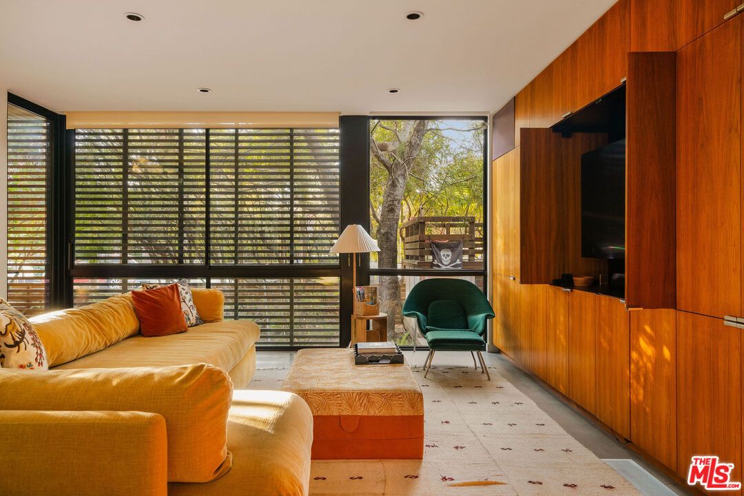 Interior, Living room, Recessed Lighting, Wooden Walls