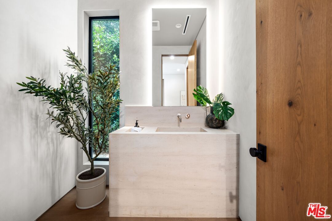 Bathroom, Interior, Recessed Lighting, Wood Texture Flooring