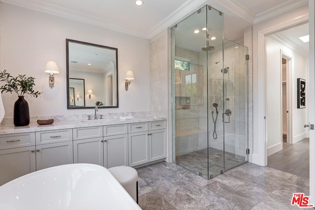 Bathroom, Dual Sink Vanities, Free Standing Baths, Glass Shower, Interior, Recessed Lighting