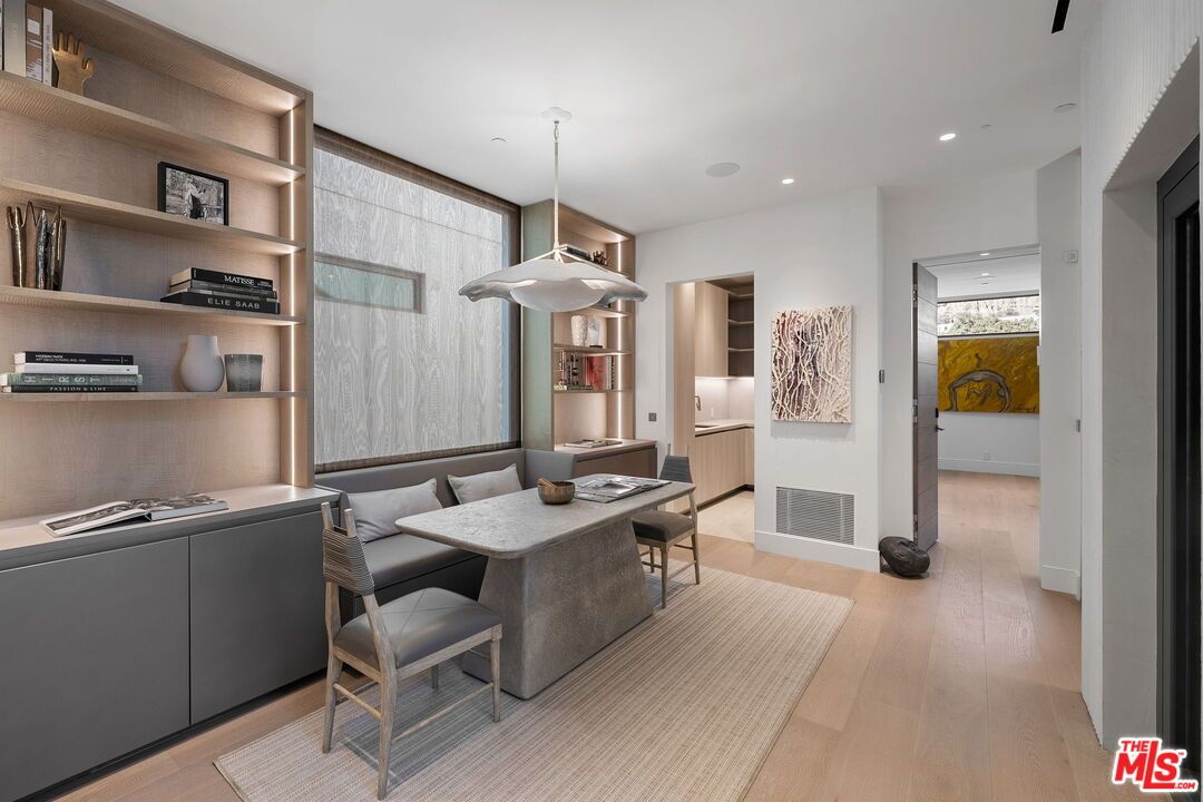 Home Office, Interior, Pendant Lights, Recessed Lighting, Wood Texture Flooring