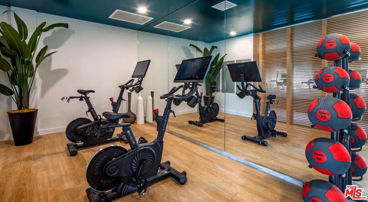 Fitness Equipment, Interior, Recessed Lighting, Wood Texture Flooring