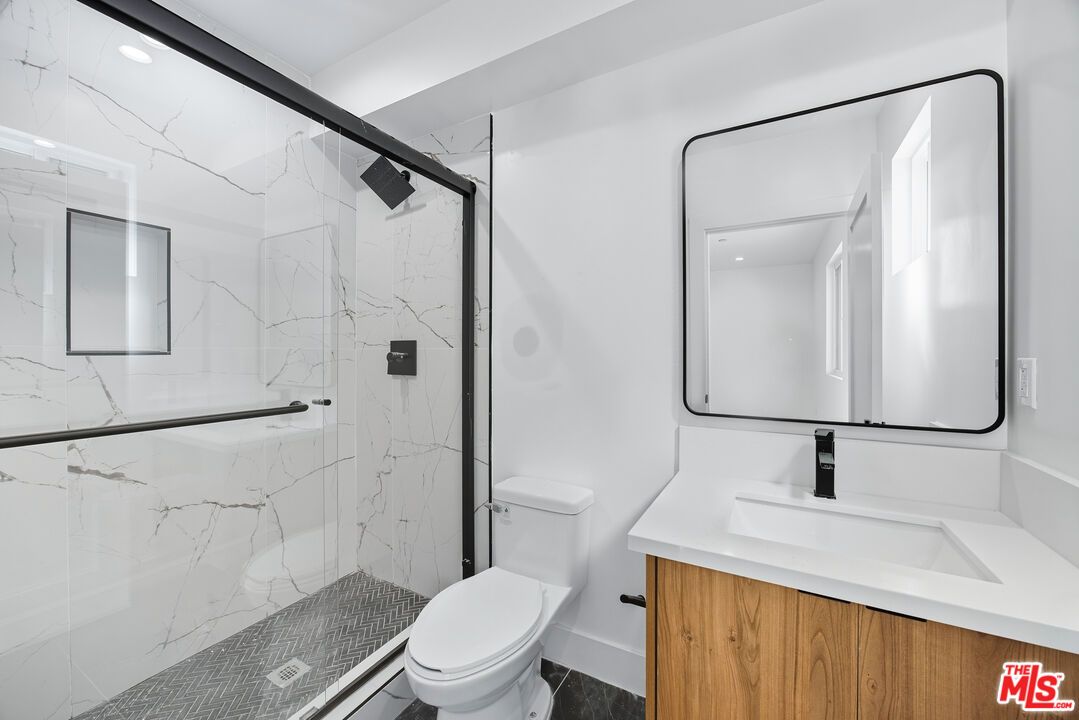 Bathroom, Glass Shower, Interior, Marble Walls, Recessed Lighting