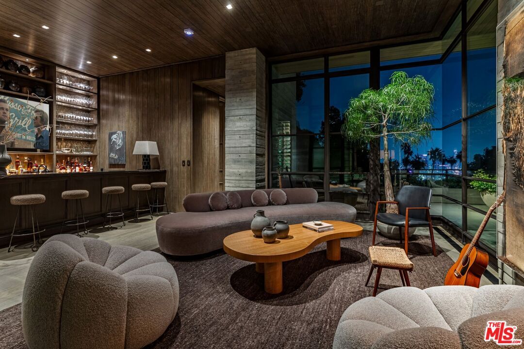 Interior, Living room, Recessed Lighting, Wooden Ceilings, Wood Texture Flooring, Wooden Walls