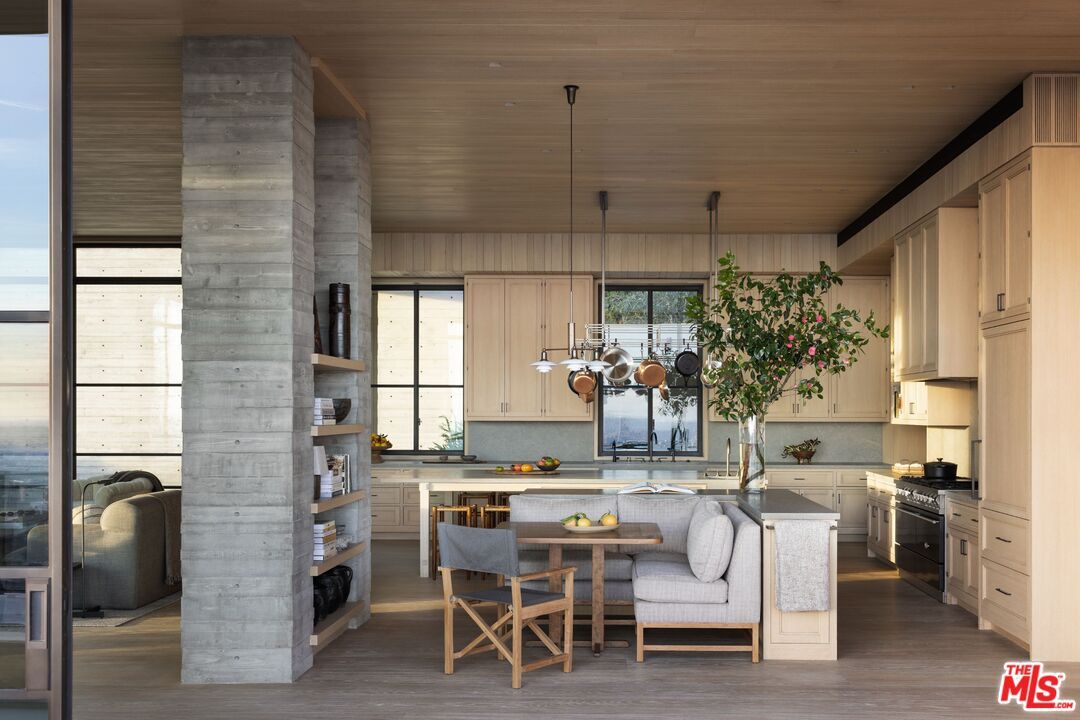 Interior, Kitchen, Pendant Lights, Stainless Steel Appliances, Wooden Ceilings, Wood Texture Flooring