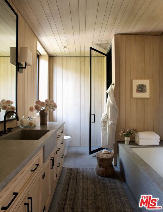 Bathroom, Interior, Wooden Walls