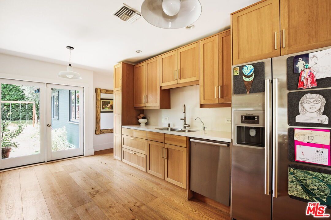 Interior, Kitchen, Stainless Steel Appliances, Wood Texture Flooring