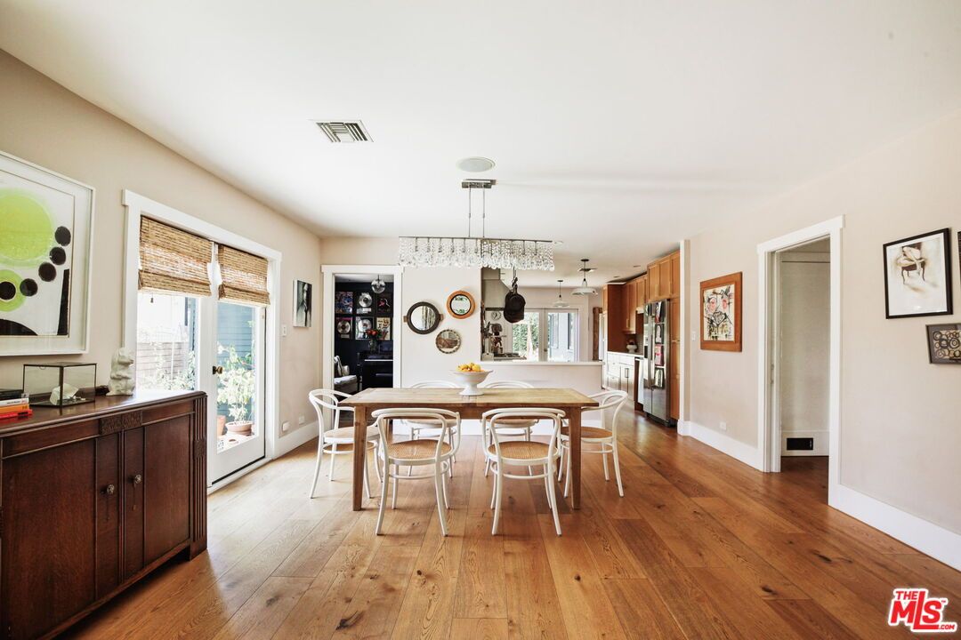 Dining room, Interior, Kitchen, Pendant Lights, Wood Texture Flooring