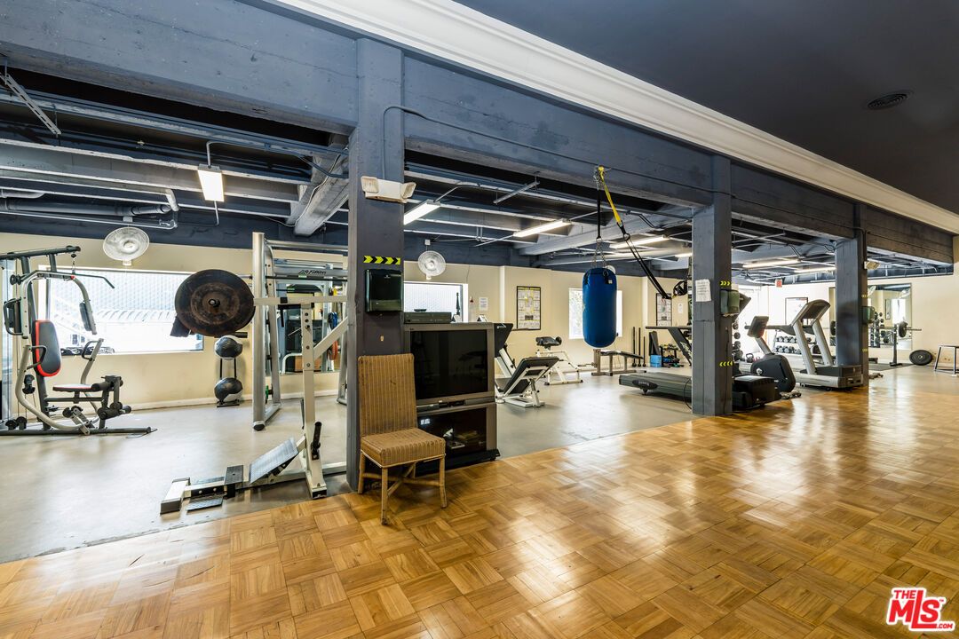 Fitness Equipment, Gym, Interior, Wood Texture Flooring