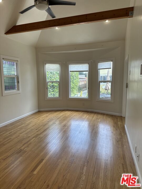 Empty room, Interior, Recessed Lighting, Wooden Beams, Wood Texture Flooring