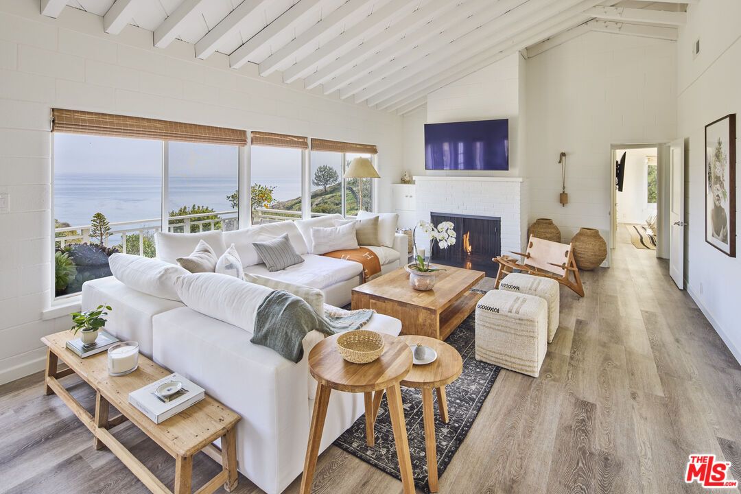 Fireplace, Interior, Living room, Water, Wood Texture Flooring