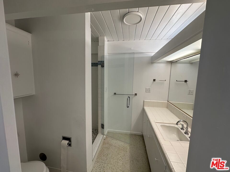 Bathroom, Interior, Tile Countertops, Wooden Ceilings