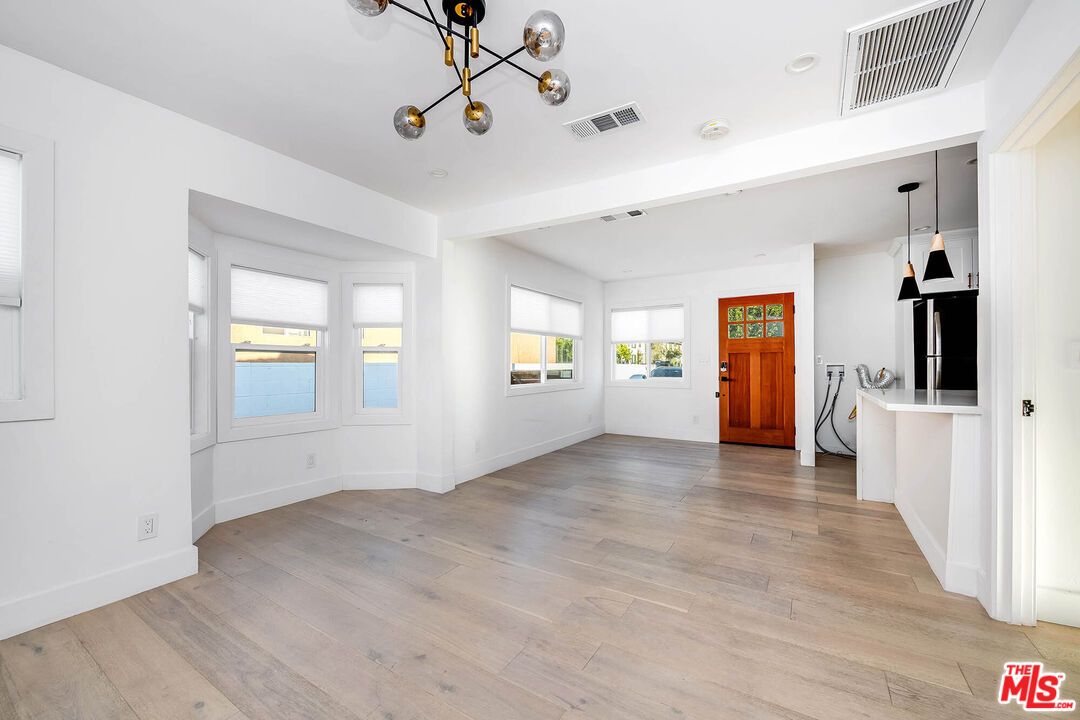 Empty room, Interior, Pendant Lights, Recessed Lighting, Wood Texture Flooring