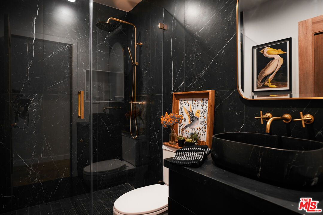 Bathroom, Glass Shower, Interior, Marble Walls