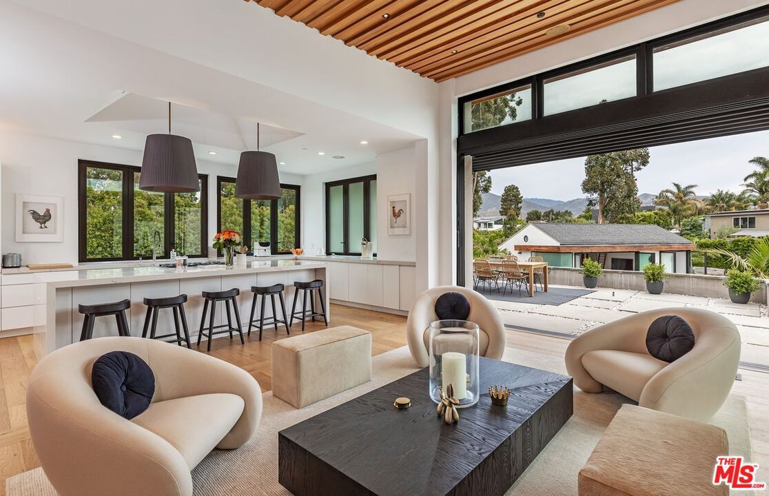 Dining room, Interior, Kitchen, Living room, Recessed Lighting, Wood Texture Flooring