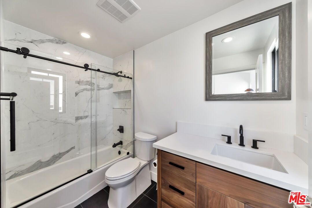 Bathroom, Glass Shower, Interior, Marble Walls, Recessed Lighting