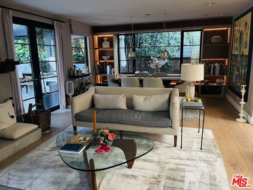 Dining room, Fireplace, Interior, Living room, Pendant Lights, Wood Texture Flooring