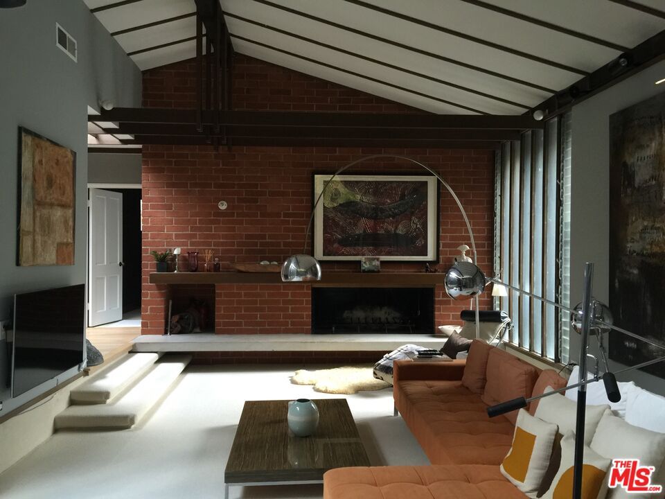 Fireplace, Interior, Living room, Stone Walls, Wood Texture Flooring