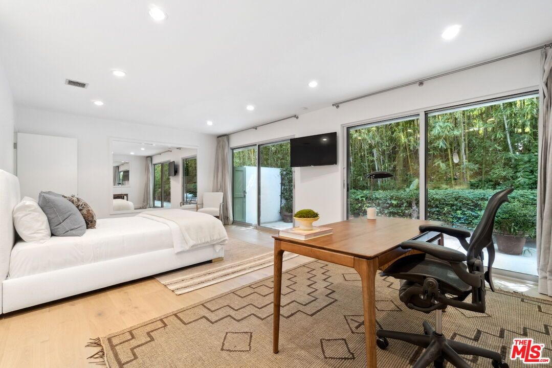 Bedroom, Home Office, Interior, Recessed Lighting, Wood Texture Flooring