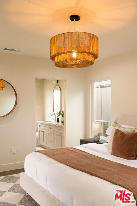 Bedroom, Chandelier, Interior