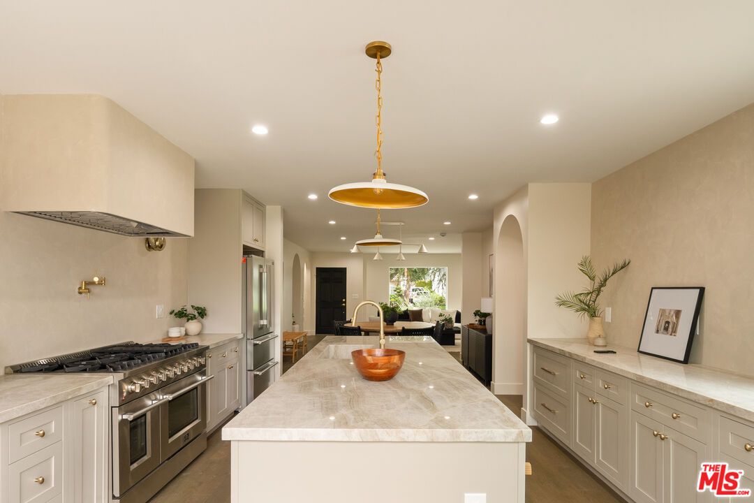 Interior, Kitchen, Pendant Lights, Recessed Lighting, Stainless Steel Appliances
